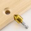 6pcs Hex Shank 1/4 Inch Chamfer Drill Bit 90 Degree Chamfering Tool  Woodworking Drilling