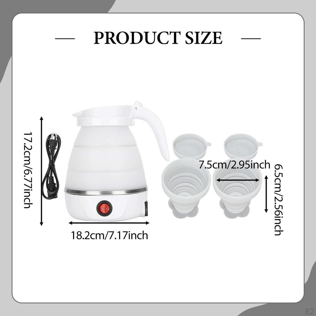 Electric Kettle Professional Lightweight Household for Camping Travel Hiking White