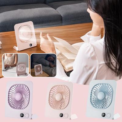Portable Magnetic Attraction Mini Foldable Table Fan with 3 Gear USB Rechargerable Wall Hanging Fan Student Desktop Fan
