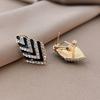 Zebra Stripe Geometric Rhinestone Ear Clips No Piercing Luxury Fashion Earrings for Women