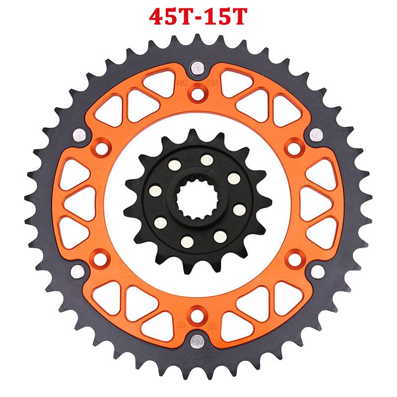 Motorcycle Parts 15T 45T-52T Front Rear Sprockets For KTM 690SM 690SMR 620 690 SM SMC SMR 640 LC4 Duke 790 890 Adventure R Rally