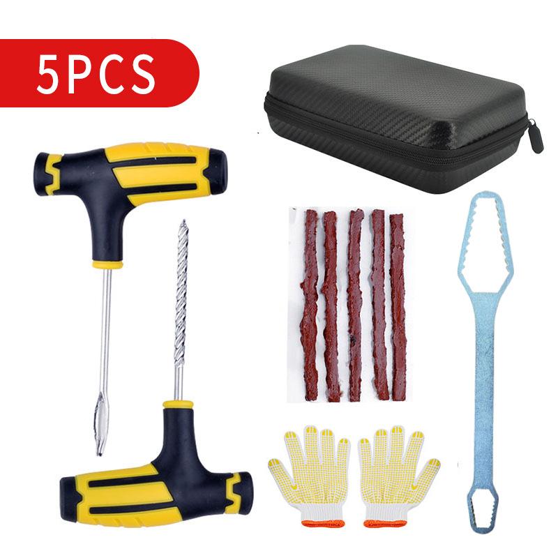 Car & Motorcycle Vacuum Tire Repair Kit with Rubber Strips & Quick Glue