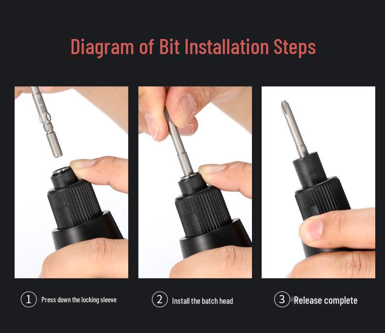 Oushen 801800 Electric Screwdriver Set with High-Quality Motor and Straight Handle for Household Use
