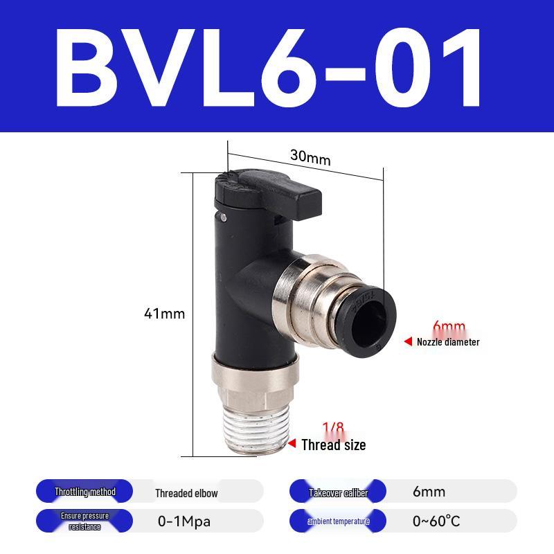 Micro Mini Ball Valve, Single Handle Pneumatic Switch, Manual Tube Air Control Valve