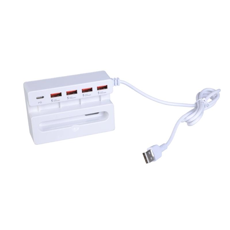 Multiple Port USB Hubs Converters with 4 USB and Type C Port Plus Phone Stand for Charging Multiple Devices