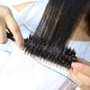 Straight Twill Boar Bristle Hair Round Brush Wood Handle Rolling Styling Comb