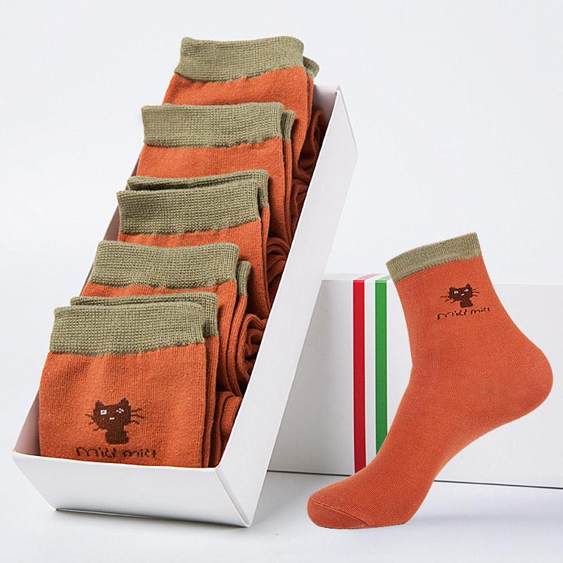 

5 Pairs Set Cotton Women S Socks Breathable Funny Kawaii Socks For Women Crew Sock Cartoon Calcetines Mujer Chaussettes Femmes EU 35-41