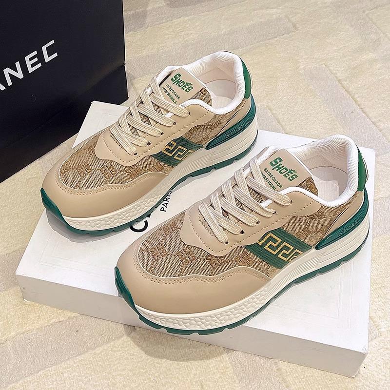 Platform dad shoes women's retro casual shoes inner height increase lightweight sports shoes women