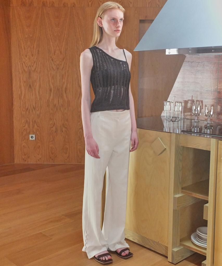 EN OR Button Side Slit Pants - Ivory