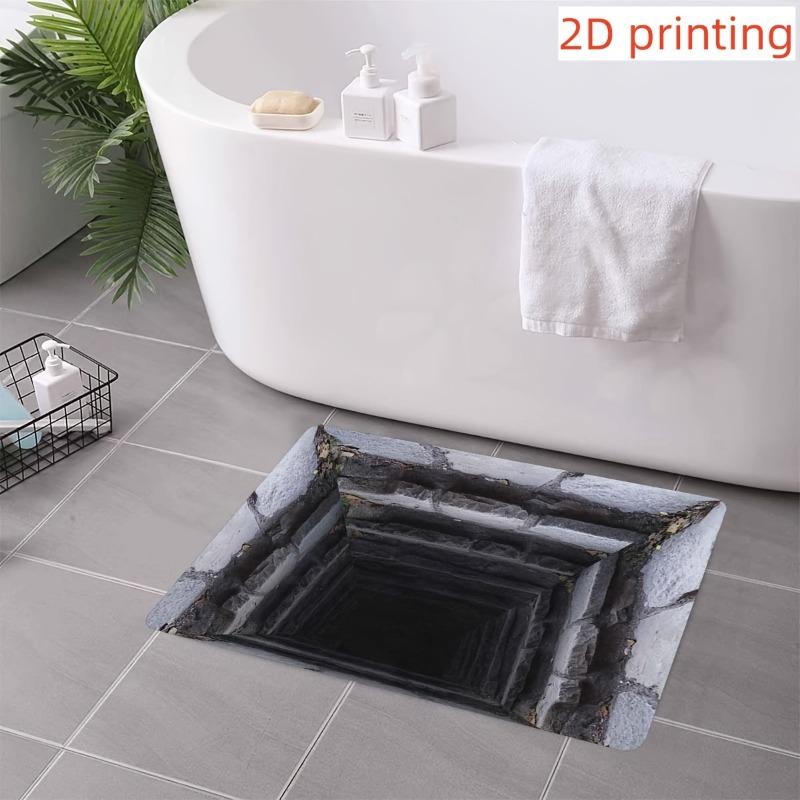 1 Stück Fußmatte 3D-Effekt Optische Illusion Fußmatte Kaut Offene Planke Lustige Fußmatte Türteppich Gummiteppich Perfekt für Haustür