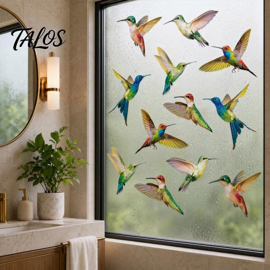 Window Door Sticker Bird Stickers, Anti-Collision Strike Prevention Decal, Static Cling Glass Anti-collision Decal Film for Windows Doors, UV