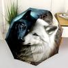 1pc lion Umbrella Portable Folding Umbrella Iron Frame Hole Bone Structure Outdoor Home Umbrella
