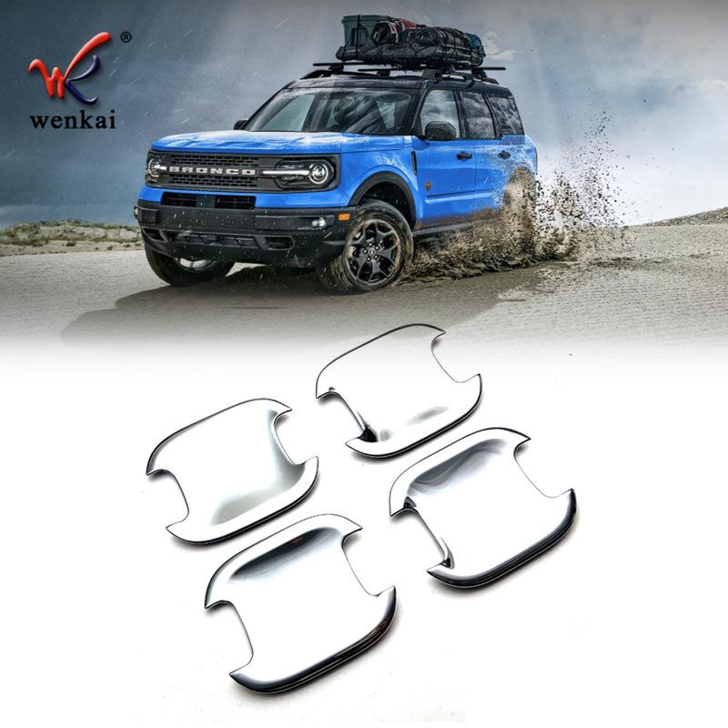 Car Accessories For Ford Bronco Sport   ABS Exterior Door Side Handle Bowl Cup Cover Trim 4pcs