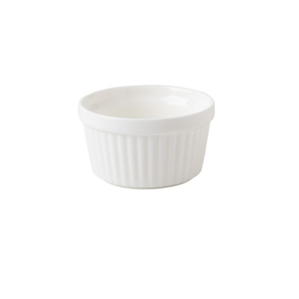 4Pcs Colorful Souffle Cups Oven Safe Fluted Porcelain Bowls Creme Brulee Dishes  Desserts