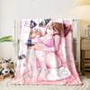 Cartoon Character Pink Cozy Throw bedroom Blanket for Livingroom Couch lunch break Soft Cozy throw for Friend's festival Gift