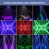 New Arrival 6 Eyes Rgb Laser Moving Head Light Infinite Rotation Fan Shaped Dmx512 for Bar Club Wedding Party Stage Effect Light