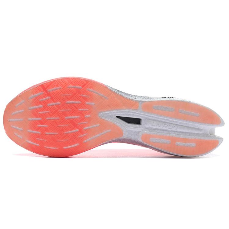 New LINING Feidian 2 Elite Running Shoes Men Low Top Standard White/Neon Fruit Red ARMS017-1