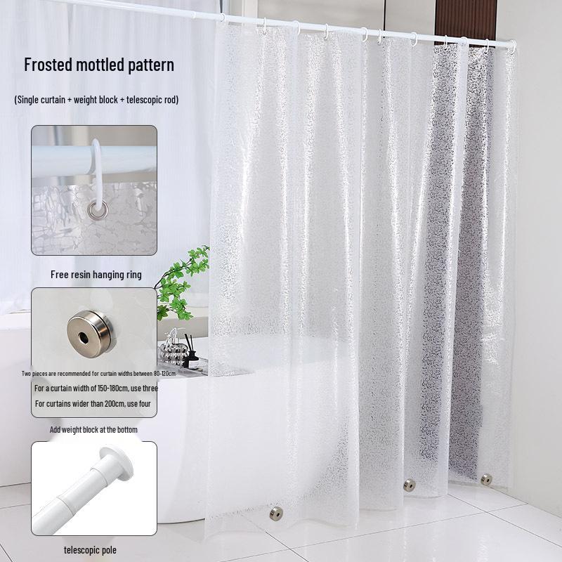 High-Transparency Waterproof EVA Shower Curtain, Mildew-Proof, Antibacterial, Splash-Resistant