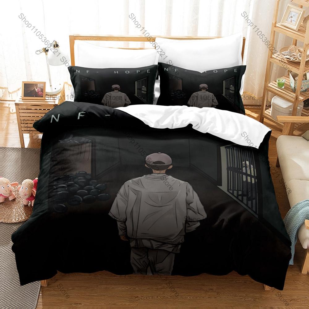 Popular Rapper NF Hope Duvet Cover + 2 Pillowcases, Vivid Album Cover Design Bedding Set All Season Use for Hip Hop Enthusiasts