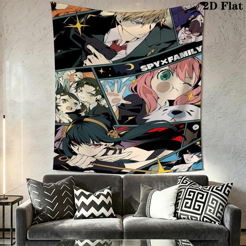 SPY×FAMILY Wall Tapestry Aesthetic Wall Hanging Printed Fabric Blanket Decorative Tapestries for Bedroom Living Room Home Decor