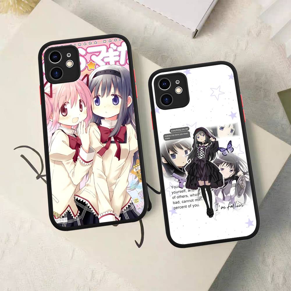 Cute Anime Puella Magi Madoka Magica Silicone Case For IPhone 16 15 14 13 12 11 Pro Max Plus X XS MAX Shockproof Matte Cover
