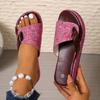Summer Large-size Thick-soled Slippers for Women, Outdoor Round-toe Platform Sole One-piece Sandals