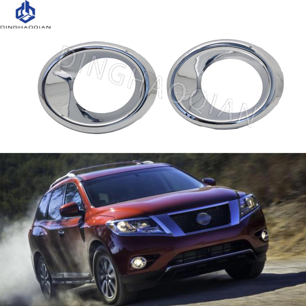 Car Front Fog Light Cover Lower Bumper Foglight Hole Grilles Bezel Fit For Nissan US 2013-2020 Version PATHFINDER Fog Lampshade