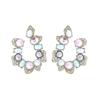 Exaggerated U-Shaped Colorful Zirconia Earrings: 2024 Trendy Retro Luxury Studs for Women