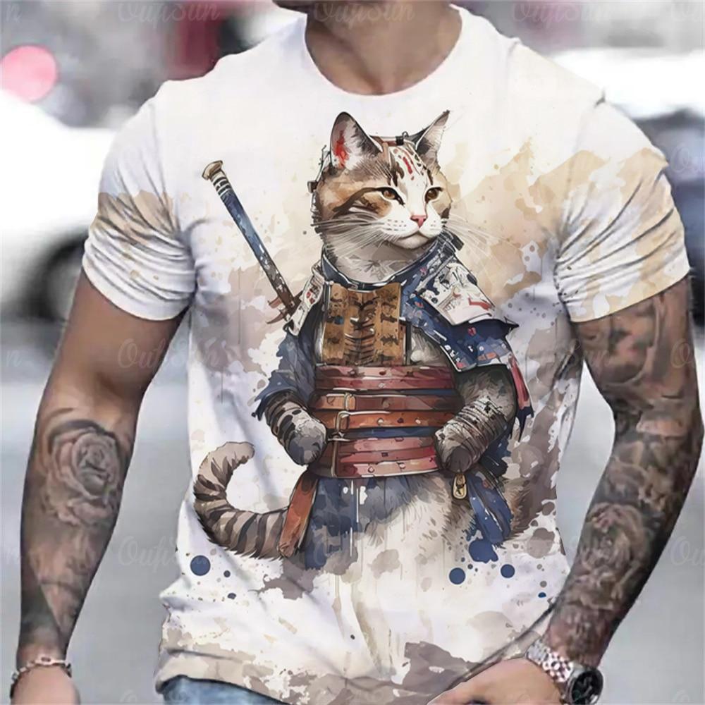 Animal Men'S T-Shirt 3d Werewolf Printed Summer Casual Short Sleeved T Shirt Loose Oversized Men'S Clothing Street Designer Tops