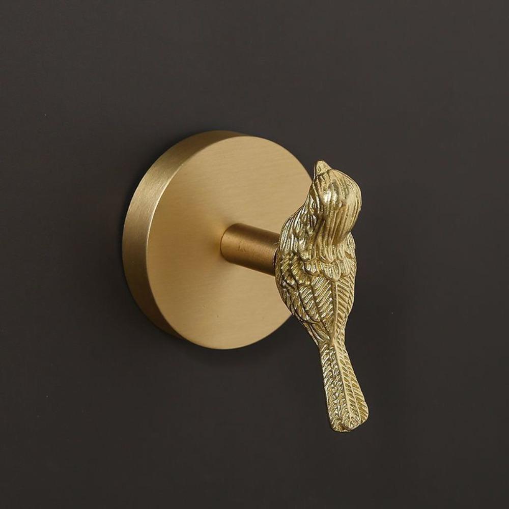 

Rust-Proof Construction Brass Wall Hooks High-Quality Brass No-Nail Wall Hooks Clothes Storage Rich Bird