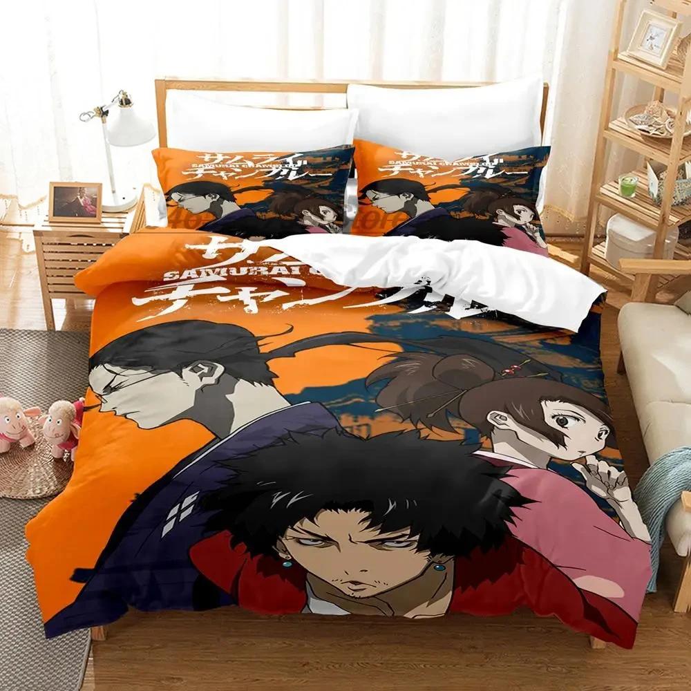 Samurai Champloo Bedding Set Single Twin Full Queen King Size Aldult Duvetcover 3D Anime Bed Sheet Set for Boys Bedroom