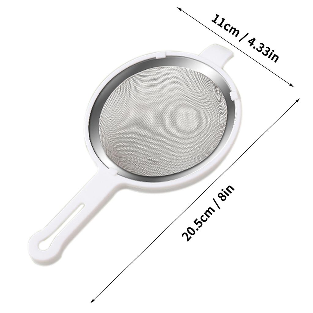 304 Stainless Steel Fine Mesh Flour Sieve Reusable Colander Residue Filter Spoon Detachable Strainer Skimmer Spoon Kitchen Tools