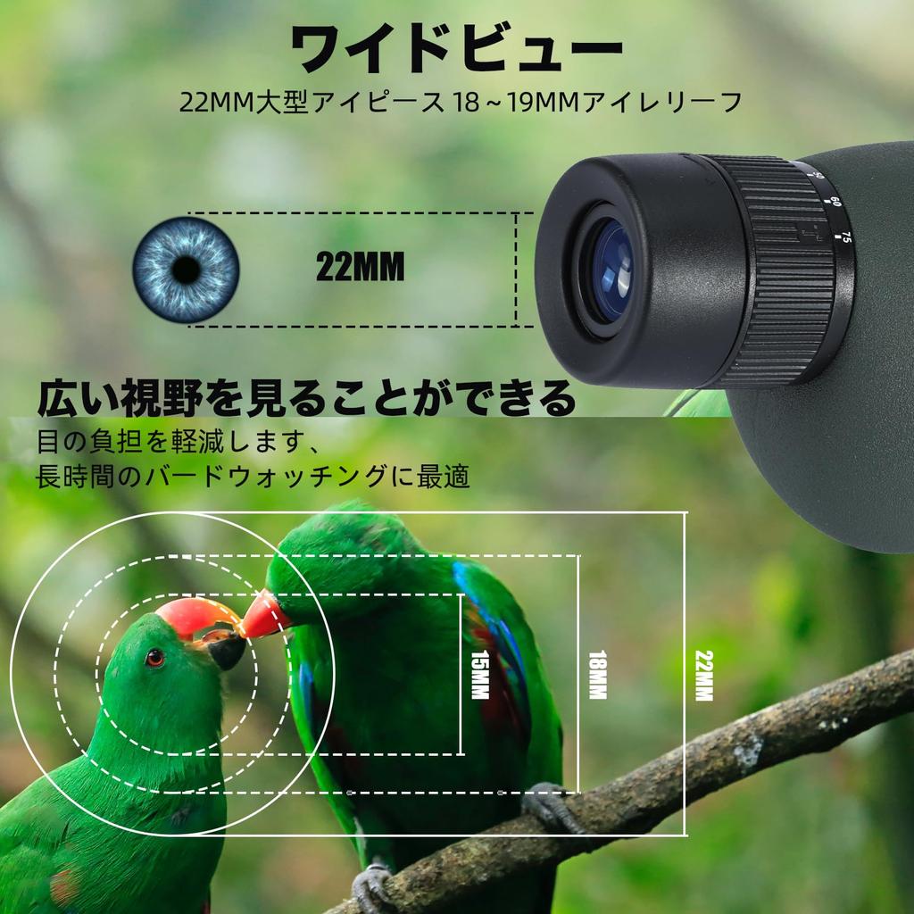 25-75x60 ED Spotting Scope for Target Photography, with Extendable Tripod, Phone Adapter, and Carrying Bag, for Birdwatching, Astronomy, Stargazing, H