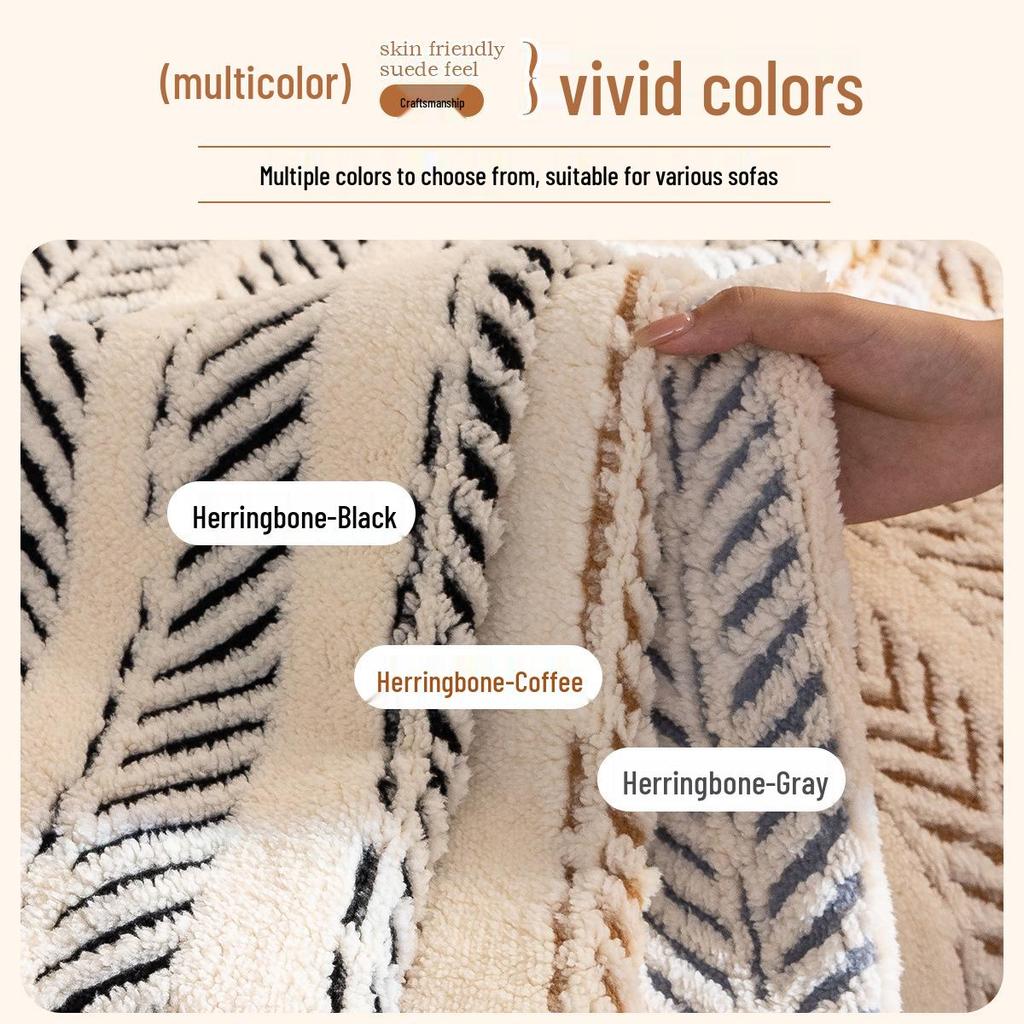 Pernă de canapea de pluș: Stil Nou Toamnă/Iarnă 2025, Husă Antiderapantă din Piele și Material pentru Patru Sezoane, Lux Ușor, Set de Pături de Înaltă Calitate
