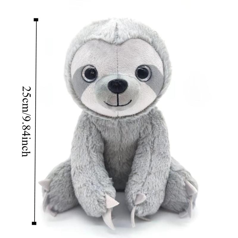 Dekorační polštář Velké oči Línivec Plyšová hračka Plyšová zvířátka Měkký pohodlný Plyšový línivec Hnědá Šedá 25cm Simulační panenka línivce Dětská hračka