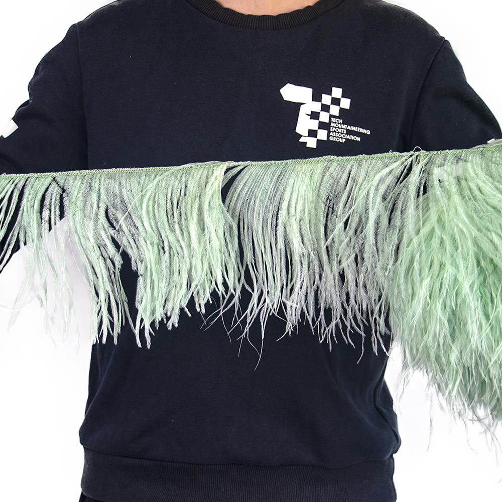 Feather1 Meter  White Ostrich Feathers Trim Fringe 8-22cm Natural Ostrich Feather Ribbon for Wedding Party Clothing Decoration Plumes