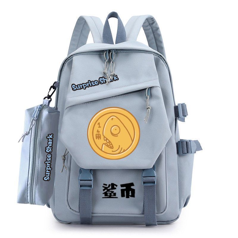 Spoof Cute Shark Expression Backpack Campus Youth Junior High School Students Elementary School Students Handsome Durable Backpack
