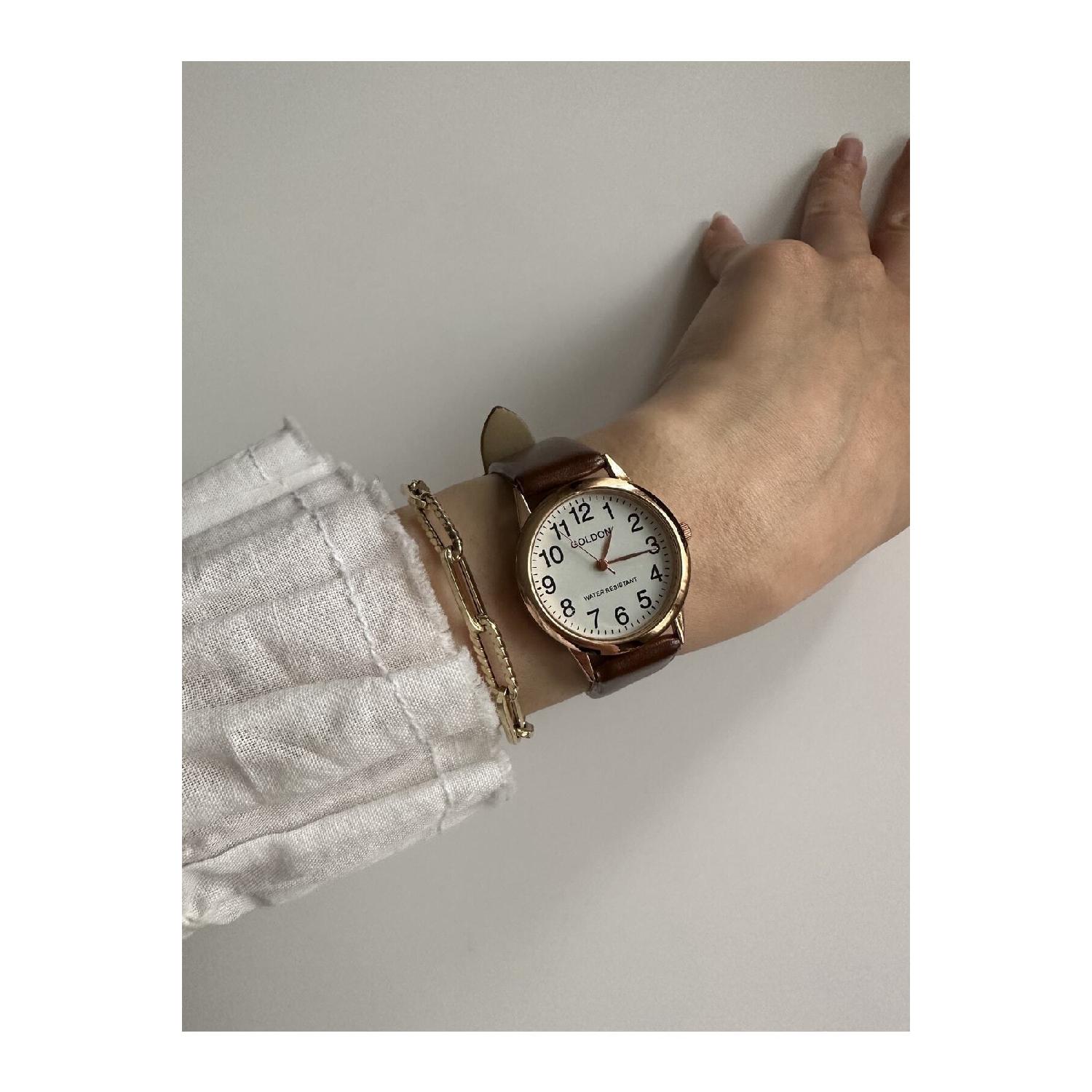 

Женские наручные часы в стиле ретро из розового золота в винтажном стиле с кожаным ремешком