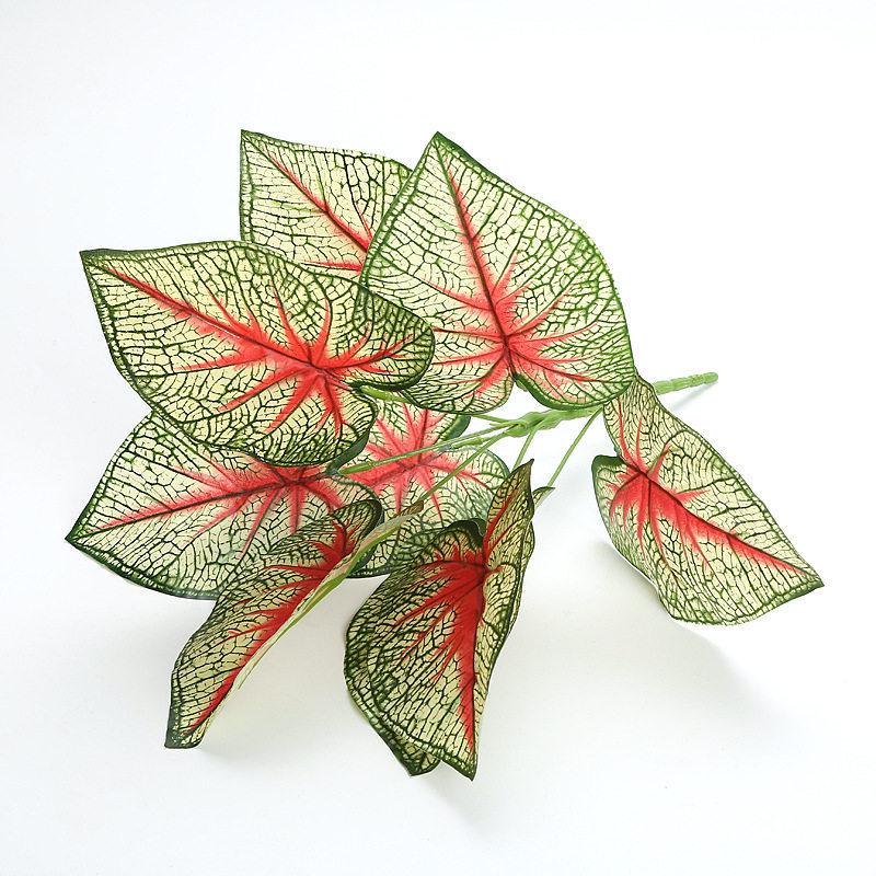Artificial Pothos & Monstera Leaves Wall Decor for Living Room - Small Potted Greenery Arrangement