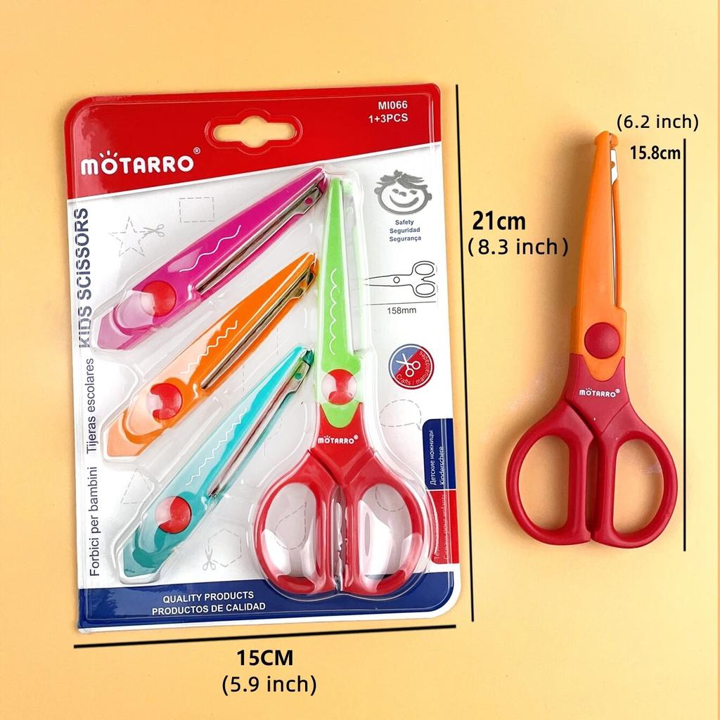 Motarro 1/6pcs 4 Style/set Minimalistic Lace Scissors Wavy Pattern Small Round Head Children Special Student Art Tool Stationery
