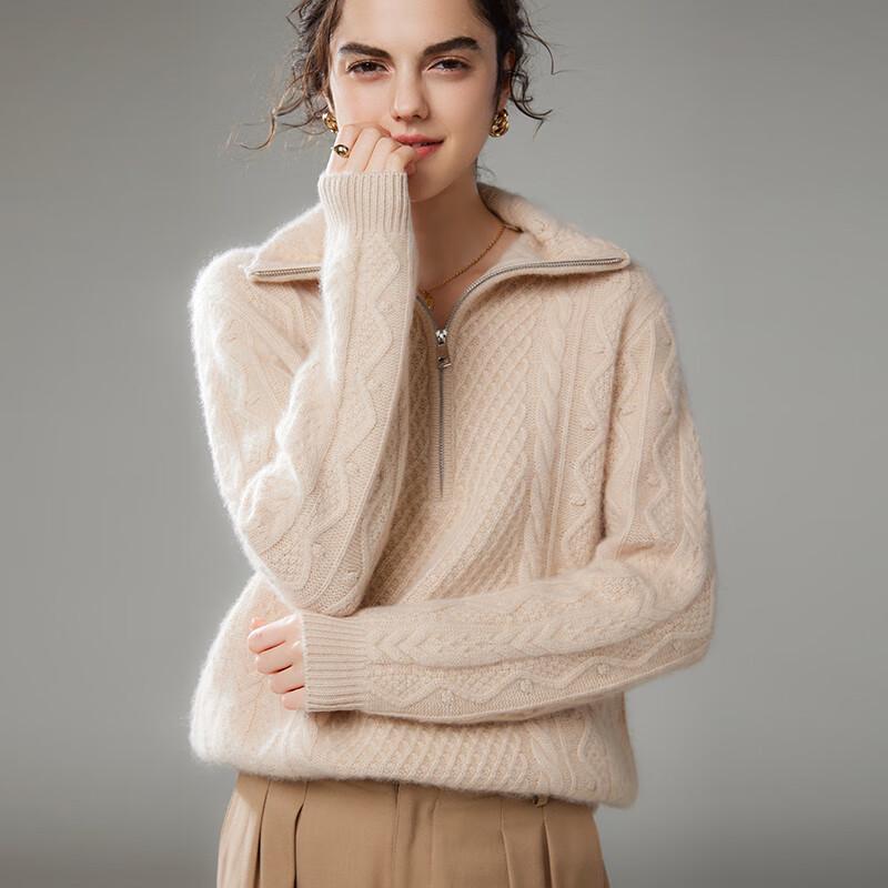 Women's Thickened Cashmere Turn-Down Collar Sweater