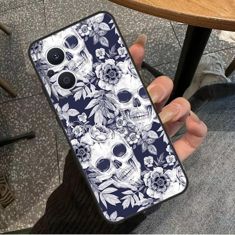 Gothic Floral Skull Funda For OPPO Reno 8T 2Z 4Z 5Z 10 4 5 6 7 8 Lite OPPO Find X2 X3 Neo X6 Pro X5 Lite Case