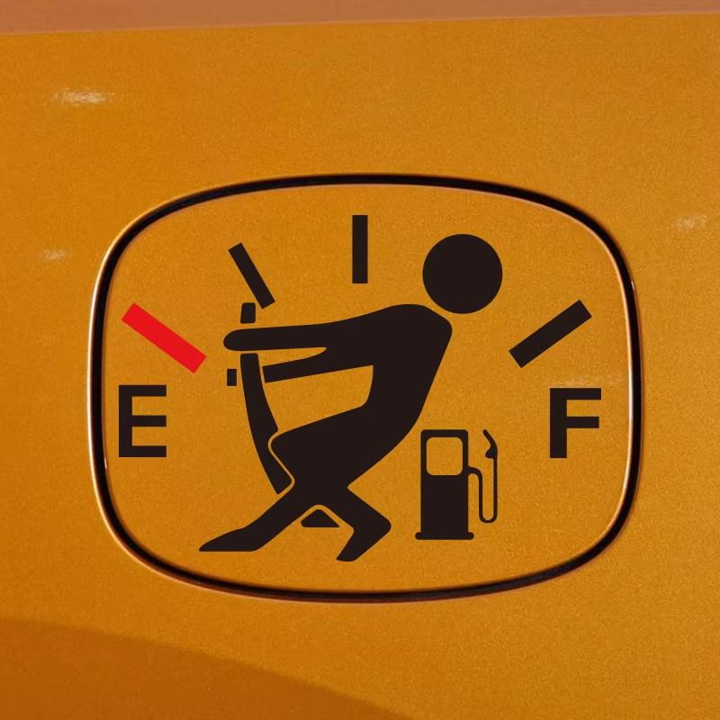 Grappige Brandstofverbruik Stickers Brandstoftank Dop Sticker Afscheurbaar Waterdicht Grappige Sticker Gepersonaliseerde Reflecterende Auto Sticker