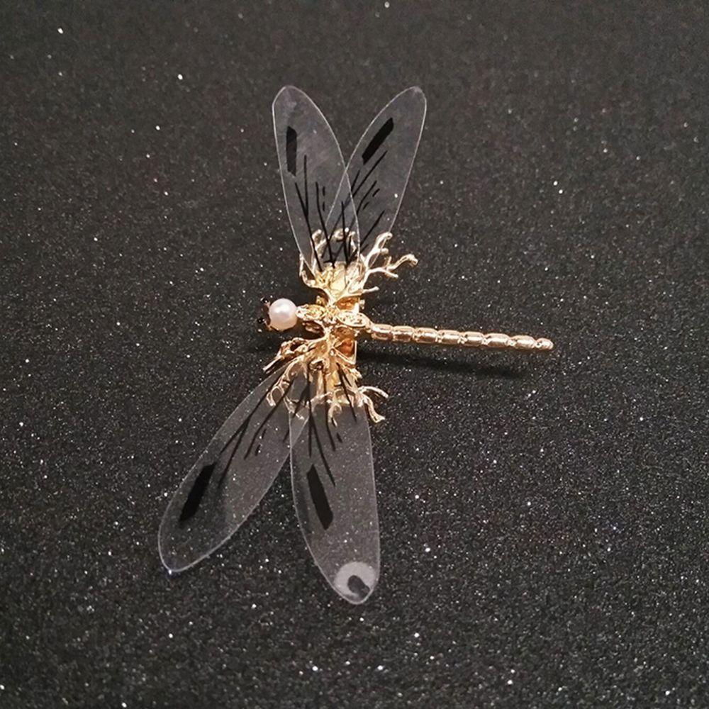Zinc Zinc Alloy Barrettes Bride Women Bridal Hair Clip Jewelry Wedding Headdress Dragonfly Hairpins Gold