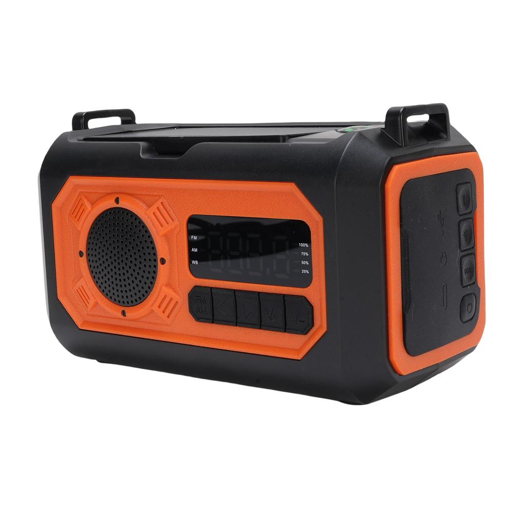 Emergency Radio Multi Function 12000mAh Solar Hand Crank AM FM WB Battery Powered with Cell Phone Ch