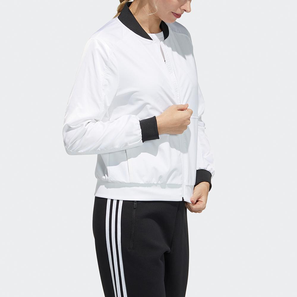 Adidas Logo Zip Collar Long Sleeve Jacket Women Jacket White GP0616-YC