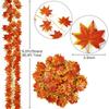 12Pcs  8.2Ft Artificial  Leaves String  Leaf Garland Plants Christmas Garden Indoor For Wedding Party Home Autumn Decoration