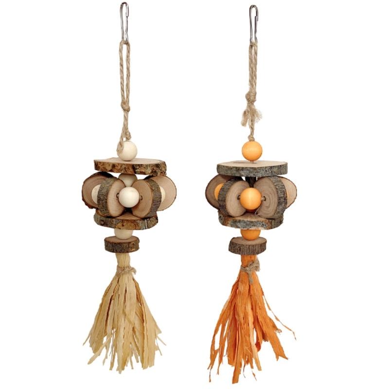 Pet Bird Chew Toy Natural Corn Bracts Fruit Wood for Cockatiel Conure Cockatoos Teeth Grinding Perfect for Cage Bird