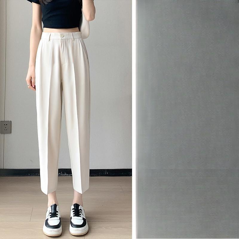 Ice Silk Radish Pants for Women's Summer, Thin, High-waisted, Slimming, Sun-protective 90% Quick-drying Suit Halon Pants