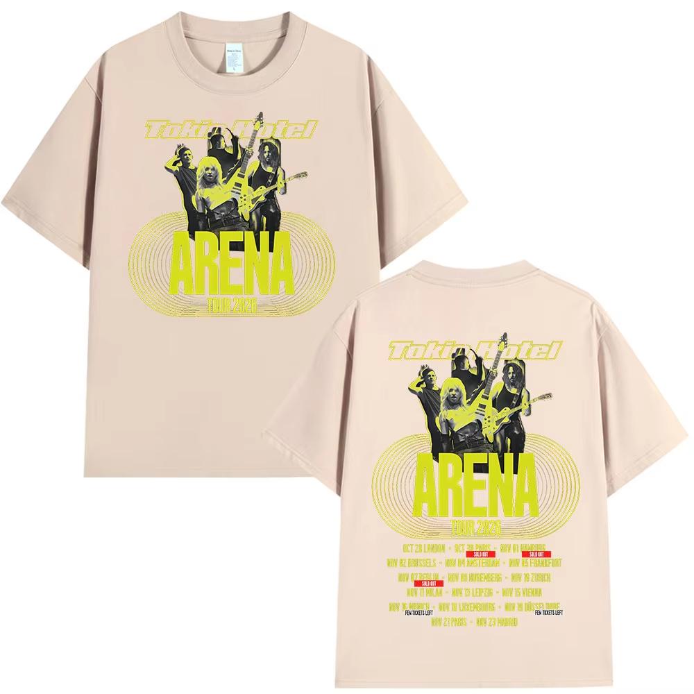 Rock Band Tokio Hotel Arena Tour 2026 Merch TShirts Unisex Unisex Fashion Vintage Short Sleeve TShirt High Quality Cotton T Shirts